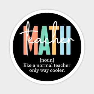 Math Teacher Definition for Women & Men Magnet